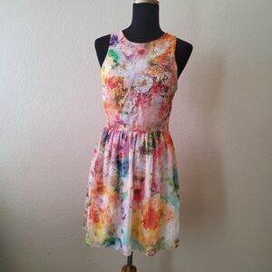 LF You Floral Print Mini Summer Casual Dress New